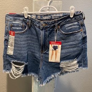Song Denim High Rise Shorts Distressed